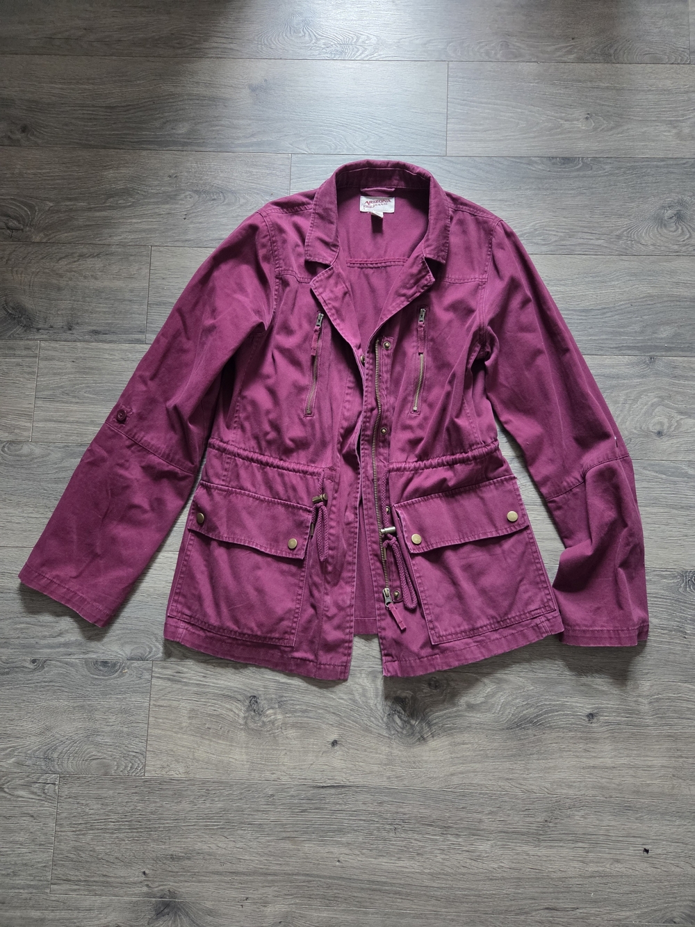 Arizona Jean Company Magenta Utility Jacket with Drawstring Waist